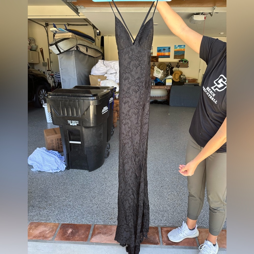 Floor length lace dress